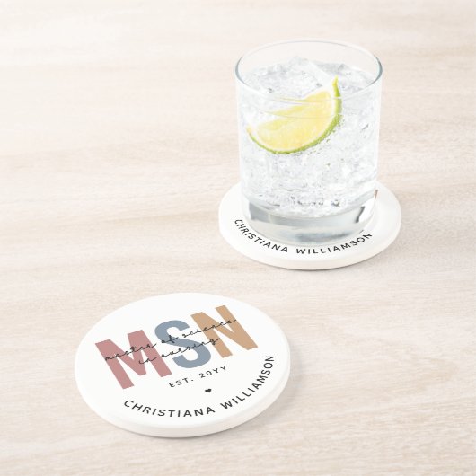 Custom MSN Master of Science in Nursing Abschluss Getränkeuntersetzer (Seite)