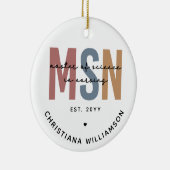 Custom MSN Master of Science in Nursing Abschluss Keramik Ornament (Rechts)