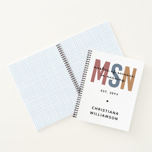 Custom MSN Master of Science in Nursing Abschluss Notizblock (Innenseite)