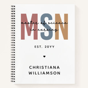 Custom MSN Master of Science in Nursing Abschluss Notizblock