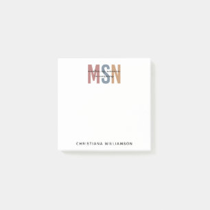 Custom MSN Master of Science in Nursing Abschluss Post-it Klebezettel