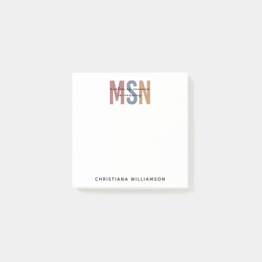 Custom MSN Master of Science in Nursing Abschluss Post-it Klebezettel (Vorderseite)