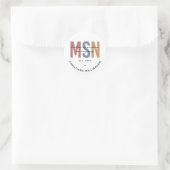 Custom MSN Master of Science in Nursing Abschluss Runder Aufkleber (Tasche)