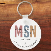 Custom MSN Master of Science in Nursing Abschluss Schlüsselanhänger (Vorderseite)