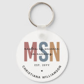 Custom MSN Master of Science in Nursing Abschluss Schlüsselanhänger (Rückseite)