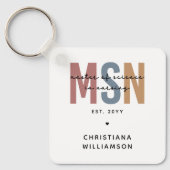 Custom MSN Master of Science in Nursing Abschluss Schlüsselanhänger (Vorderseite)