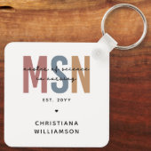 Custom MSN Master of Science in Nursing Abschluss Schlüsselanhänger (Rückseite)