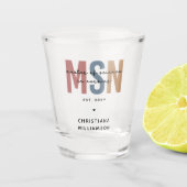 Custom MSN Master of Science in Nursing Abschluss Schnapsglas (Vorderseite)