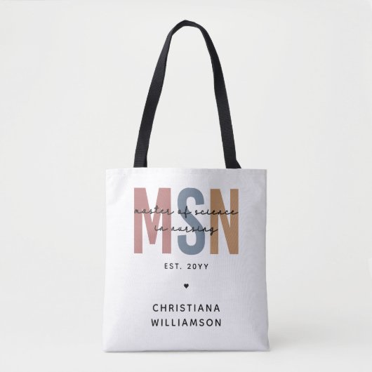 Custom MSN Master of Science in Nursing Abschluss Tasche (Vorderseite)