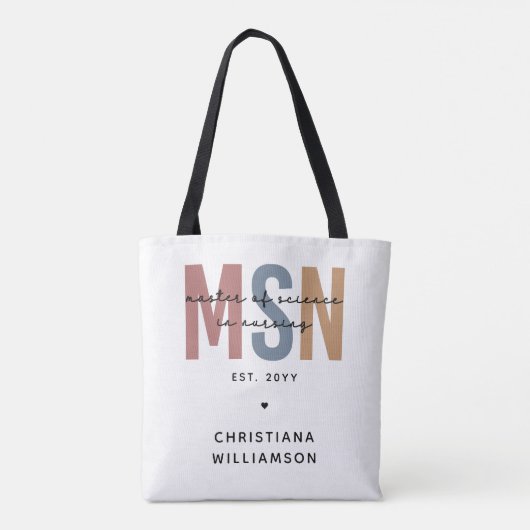 Custom MSN Master of Science in Nursing Abschluss Tasche (Rückseite)