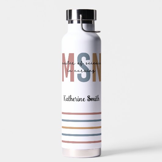 Custom MSN Master of Science in Nursing Abschluss Trinkflasche (Links)