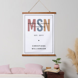 Custom MSN Master of Science in Nursing Abschluss Wandteppich Mit Holzrahmen