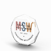 Custom MSW Master of Social Work Retro Abschluss Fotoblock (Rechts)