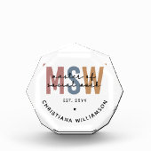 Custom MSW Master of Social Work Retro Abschluss Fotoblock (Vorderseite)