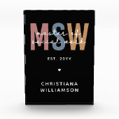 Custom MSW Master of Social Work Retro Abschluss Fotoblock (Vorderseite)