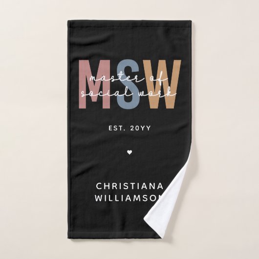 Custom MSW Master of Social Work Retro Abschluss Handtuch (Handtuch)