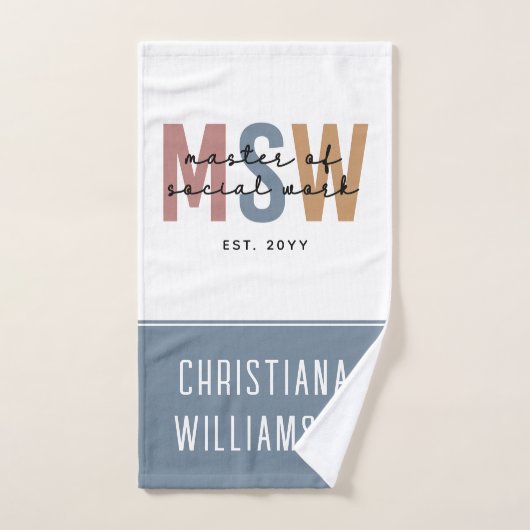 Custom MSW Master of Social Work Retro Abschluss Handtuch (Handtuch)