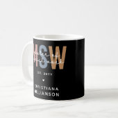 Custom MSW Master of Social Work Retro Abschluss Kaffeetasse (Vorderseite Links)