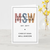 Custom MSW Master of Social Work Retro Abschluss Karte (Gelbe Blume)