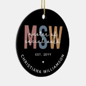 Custom MSW Master of Social Work Retro Abschluss Keramik Ornament (Rechts)