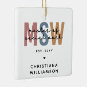 Custom MSW Master of Social Work Retro Abschluss Keramikornament (Rechts)