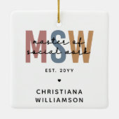 Custom MSW Master of Social Work Retro Abschluss Keramikornament (Rückseite)