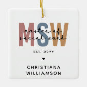 Custom MSW Master of Social Work Retro Abschluss Keramikornament (Vorderseite)