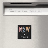 Custom MSW Master of Social Work Retro Abschluss Magnet (In Situ (Geschirrspüler))