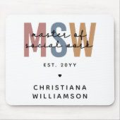 Custom MSW Master of Social Work Retro Abschluss Mousepad (Vorne)