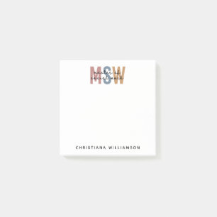 Custom MSW Master of Social Work Retro Abschluss Post-it Klebezettel