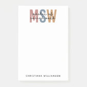 Custom MSW Master of Social Work Retro Abschluss Post-it Klebezettel (Vorderseite)