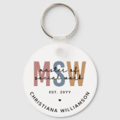 Custom MSW Master of Social Work Retro Abschluss Schlüsselanhänger (Rückseite)