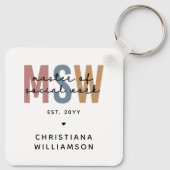 Custom MSW Master of Social Work Retro Abschluss Schlüsselanhänger (Rückseite)