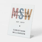 Custom MSW Master of Social Work Retro Abschluss Sockelschild (Vorderseite)