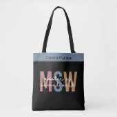 Custom MSW Master of Social Work Retro Abschluss Tasche (Vorderseite)