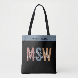 Custom MSW Master of Social Work Retro Abschluss Tasche