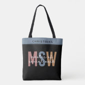 Custom MSW Master of Social Work Retro Abschluss Tasche (Rückseite)