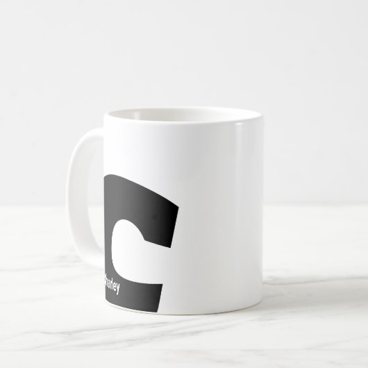 Custom mug monogram initial letter modern minimal kaffeetasse (Vorderseite Links)