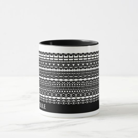 Custom Mug with Hidden Text in Geometric Pattern Tasse (Zentrum)