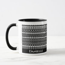 Custom Mug with Hidden Text in Geometric Pattern