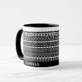 Custom Mug with Hidden Text in Geometric Pattern Tasse (Vorderseite Links)