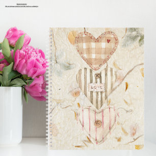 Custom Mulberry Paper Hearts and kraft Notizblock