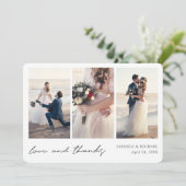 Custom Multi Foto Collage Vielen Dank Hochzeitkart Dankeskarte (Stehend Vorderseite)