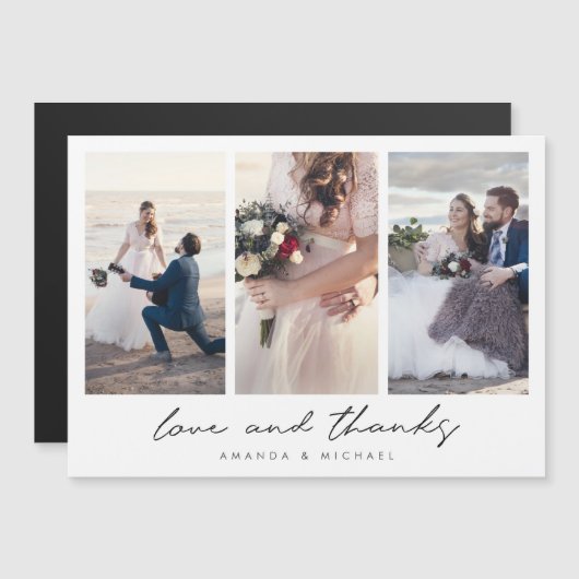 Custom Multi Foto Hochzeit Vielen Dank Magnet (Vorne/Hinten)