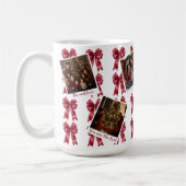 Custom Multi-Photo Christmas Mug with Red Bows Kaffeetasse (Links)