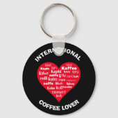 Custom Multilingual COFFEE LOVER Schlüsselanhänger (Vorderseite)