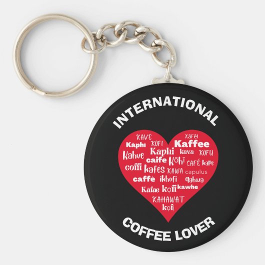 Custom Multilingual COFFEE LOVER Schlüsselanhänger (Vorne)
