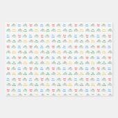 Custom Multilingual Merry Christmas Wrapping Paper Geschenkpapier Set (Vorderseite 3)