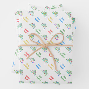 Custom Multilingual Merry Christmas Wrapping Paper Geschenkpapier Set