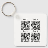 Custom multiple 4 Qr code minimalist keychain Schlüsselanhänger (Vorderseite)